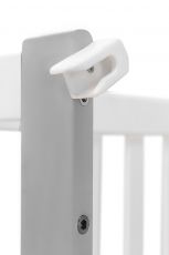 Ліжечко Babyroom Місяць білий - сірий, 120x60 см, 4 рівні, матеріал вільха/бук